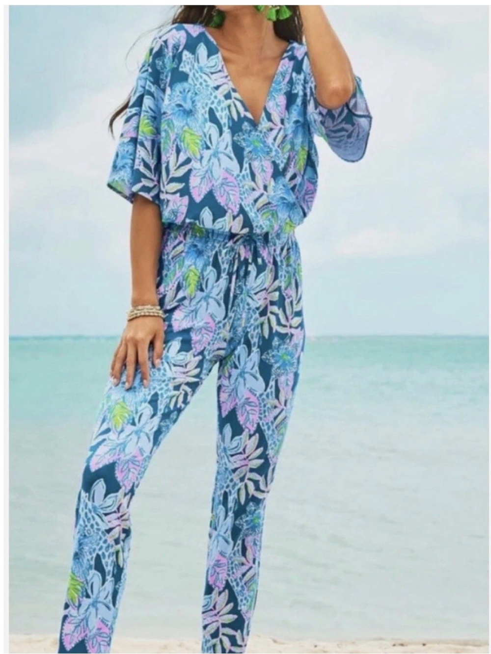 Lilly Pulitzer Merrick Jumpsuit Macaw Blue Size XS